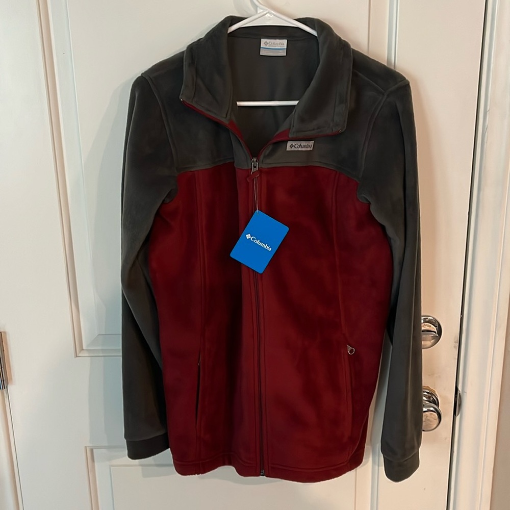 Columbia burgundy and grey youth xl fleece zippy